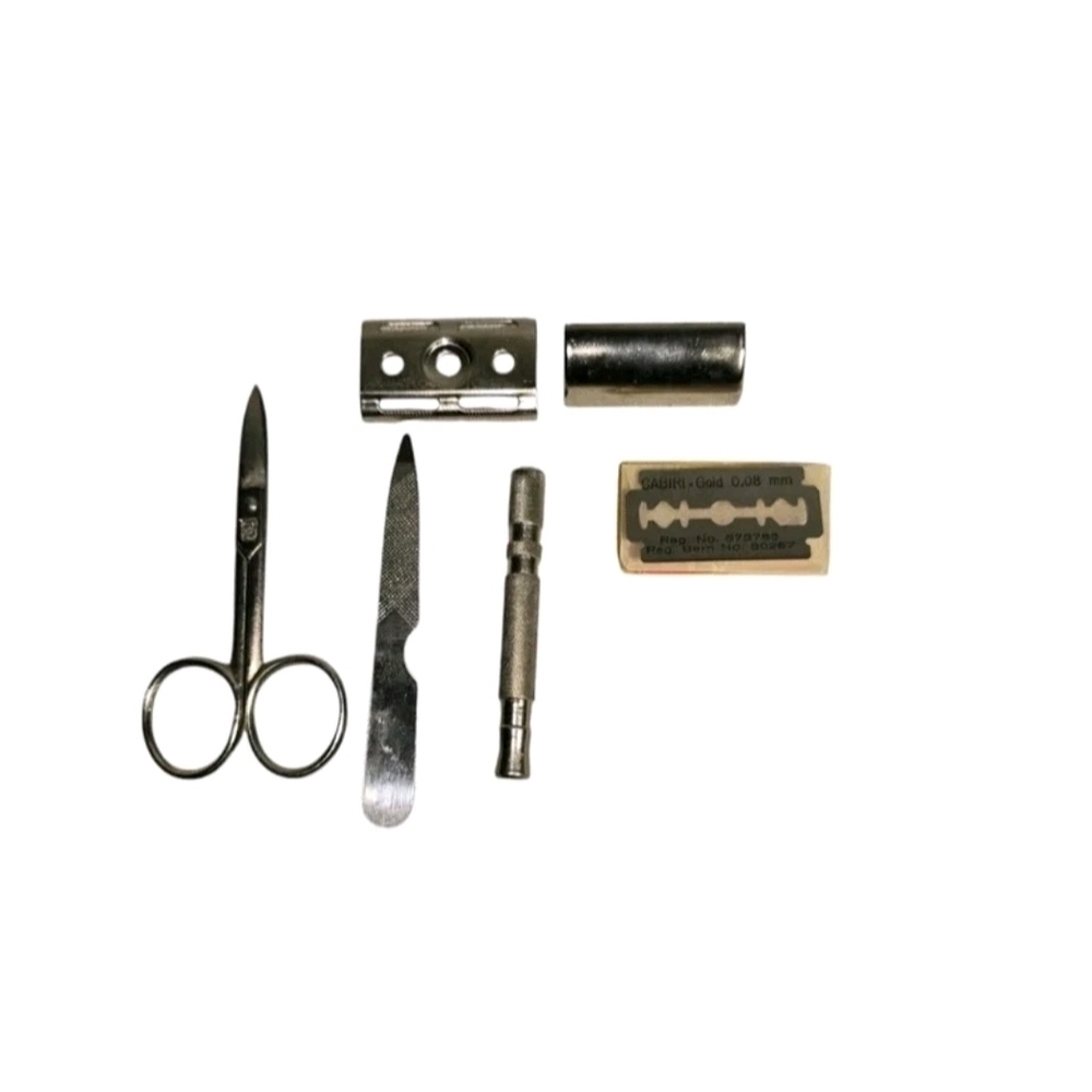Antique German Kronenberg Solingen Razor - Flodable Wooden Hanger & Accessories - Picture 4 of 12